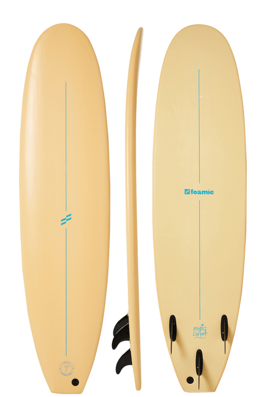 Foamie 7 foot soft surfboard sand