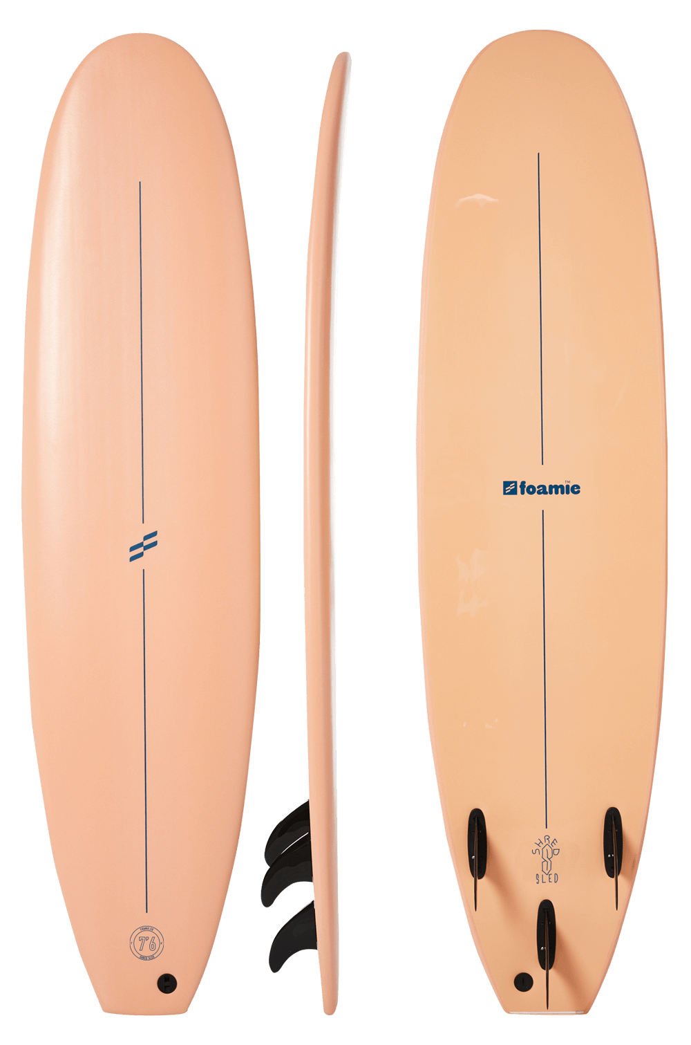 Foamie 7 foot 6 soft surfboard coral