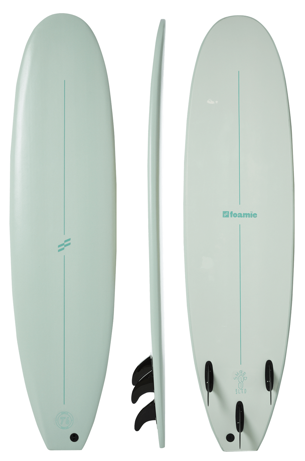 Foamie 7 foot 6 soft surfboard sage