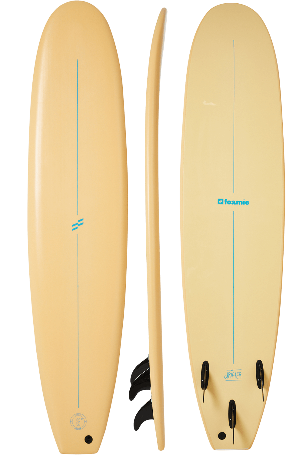 Foamie 8 foot soft surfboard sand