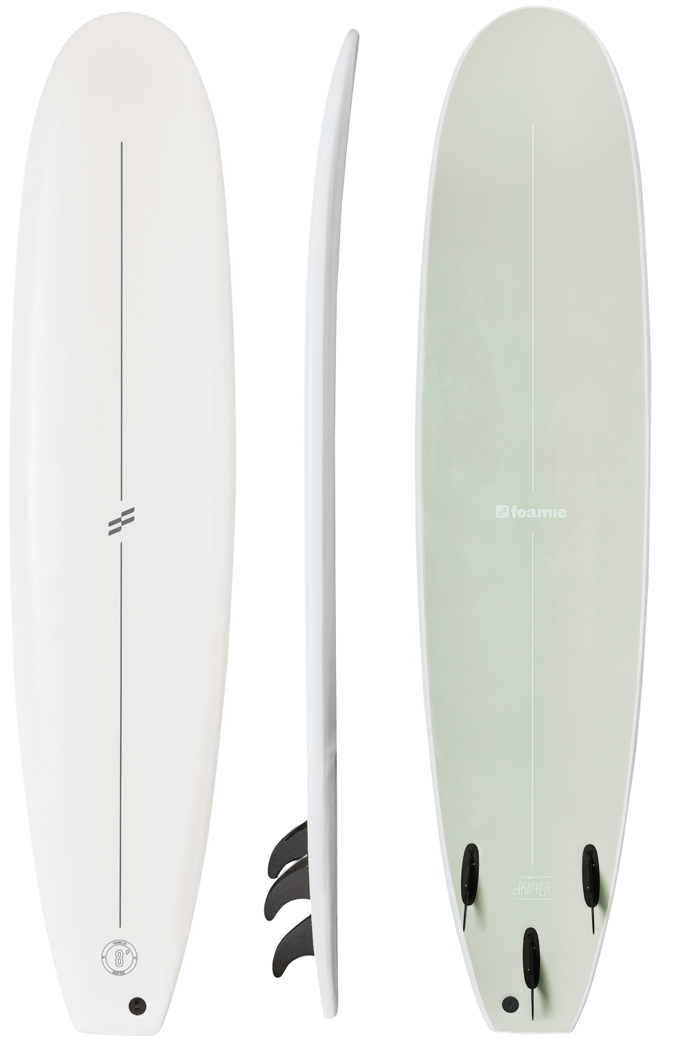 Foamie 8 foot soft surfboard white